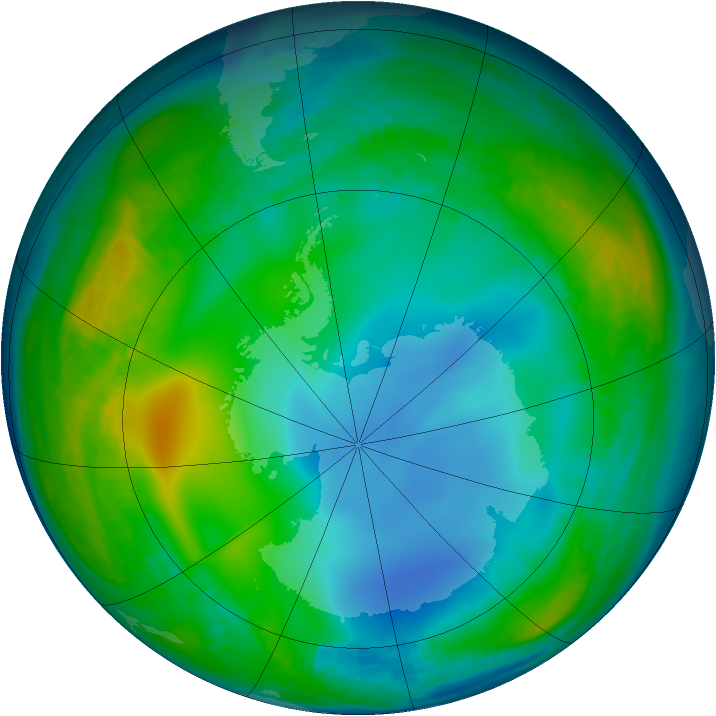 Antarctic ozone map for 18 June 1985